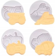 COOKIE CUTTERS TRAKTOR RÝPADLO DOZER stavebné vozidlá 4 ks