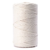 Bavlnená šnúrka pre makramé, KRÉMOVÁ, recyklovaná, 3 mm, 100 m, 48 NITÍ