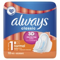Hygienické vložky Always Classic Normal s krídelkami, 10 kusov