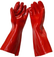Pracovné rukavice z PVC odolné voči kyselinám 35 cm Odolnosť 4 1 2 1 Manžeta