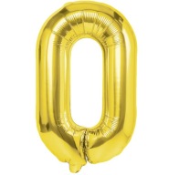 FÓLIOVÝ BALÓN ČÍSLO NULA 0 ZLATÝ / ZLATÝ 100CM