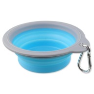 Skladacia cestovná miska pre psov, modrá, S/M, 0,3l