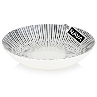 VEČEROVÝ tanier, hlboký, veľký, na polievku, porcelán, biely, čierny, 750 ml