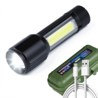 MALÁ LED TAKTICKÁ BATERKA XPE CREE COB ZOOM USB