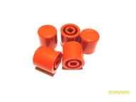 Kľúče - uzáver izostatu, priemer 12 mm, výška 12 mm - červený - 10 ks.