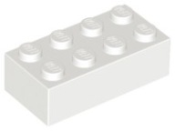 LEGO 3001 Tehla Tehla Tehla 2x4 Biela 10 ks