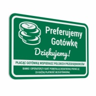 Nálepka - Preferujeme hotovosť 10x15