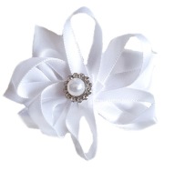 VLASOVÁ ČIAPKA BIELA ​​mašľa Pearl Communion