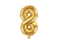 Fóliový balón číslo 8, 35 cm, zlatý
