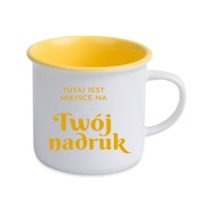 Retro keramický hrnček 250 ml, s ľubovoľnou potlačou, žltý