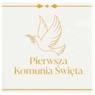 biele obrúsky PRVÉ SV. PRIJÍMANIE holubica s ratolesťou x20