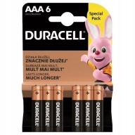 6x DURACELL AAA ALKALICKÉ BATÉRIE LR03 R3 MN2400