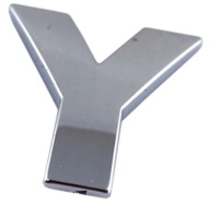 ZNAK PÍSMENO PÍSMENO CHROME Y Y VEĽKÉ 5,6 cm P1U70