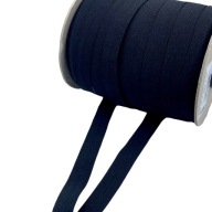 Elastické lemovanie - lomená guma, matná čierna, 16 mm