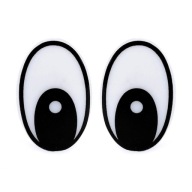 4x Bezpečná SVORKA OČIA pre hračky maskota OVÁLNA BIELA ​​19x29 mm