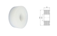 Rovný plastový valček bez ložísk, priemer 60mm, priemer 25mm