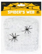 PAVUČNÁ SIEŤ S PAVÚKMI 20 GRAMOV, BIELY HALLOWEEN