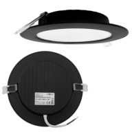 Zapustené stropné LED svietidlo Plafon okrúhle čierne 12W 4000K 17cm