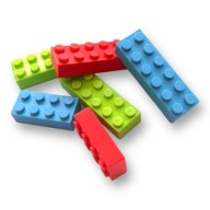 KAJAWIS Sada 6 kociek v štýle Lego 3D ozdoba na tortu EKO ozdoby na tortu