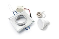 SADA HALOGÉNOVÉHO SKLA + LED ŽIAROVKA 7W + GU10 4500K