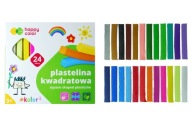 Štvorcová školská plastelína 24 farieb HappyColo