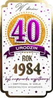Darček k 40. narodeninám Karta pre tých, ktorí sa narodili v roku 1984, karty za 40 PM349