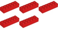 LEGO 2456 BRICK 2x6 červená (20g) 5 ks.