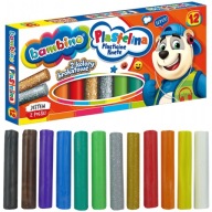 PLASTICINA 12 KS BAMBINO 10 FAREB + 2 GLITRE
