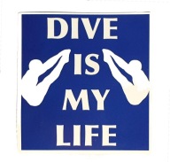 Potápačská nálepka s nápisom dive is my life