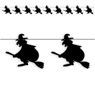 Banner GIRLAND Halloween WITCHES čierny 9 ks