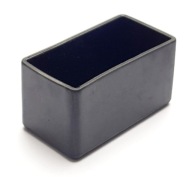 Čierne kryty čiapky na obdĺžnikové nohy 20x30mm