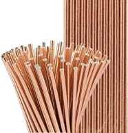 Papierové slamky ROSE GOLD narodeninové metalické slamky na pitie z ružového zlata