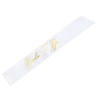 biela SASH zlatá BRIDE SQUAD hen party 75 cm