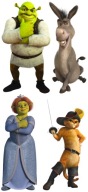 NÁLEPY NA ZRKADLOVÉ OKNÁ SHREK FIONA MAČKA SOSÁK