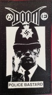 Punková crust metalová záplata DOOM Police Bastard (11).