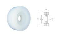 RB Polyamidový valček bez ložísk, priemer 43 mm, priemer 12 mm