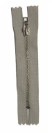 Tenký pevný kovový zips, béžová, 16 cm