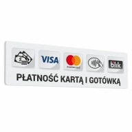 Platba kartou a hotovosťou - nálepka 8,5x30