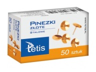 Špendlíky TETIS GOLD, 50 kusov