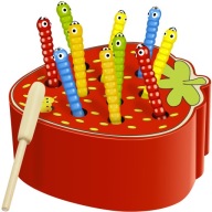Chyťte drevenú montessori magnetickú jahodovú arkádovú hru Bug