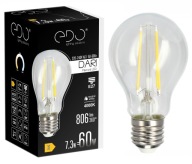 Dekoratívna LED žiarovka E27 A60 CLEAR 7,3W 4000K neutrálna 806lm EDO