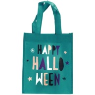 Tyrkysová HAPPY HALLOWEEN TAŠKA na sladkosti a cukríky