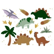 Umývateľné TETOVANIE DINOSAURS Triceratops Stegosaurus Pterodactyl DINO 13 ks