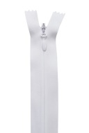 Skrytý zips C5 40cm široký Biely