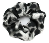 Gumička do vlasov LARGE LEOPHER WRAPPER SILK BLACK