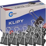 KLIPY KANCELÁRSKE KOVOVÉ SPOJKY ČIERNA TAURUS 25mm 12 ks