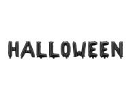 HALLOWEENSKÉ DEKORÁCIE ČIERNE BALÓNKY FÓLIE NÁVOD NA NÁVOD FÓLIA GALANDA BANNER 230cm PARTYDECO
