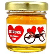MEDOVÝ mini med BABIČKOVÝ DEŇ v tégliku 40g s nálepkou DEDKO MILUJEM ŤA
