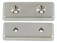 SILNÝ NEODYMOVÝ MAGNET 40x15x5 mm S OTVOROM 7/3,5 mm NA SKRUTKU
