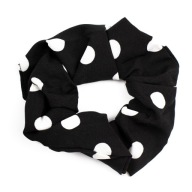 SCRUNCHIES gumička do vlasov s bodkami, ČIERNA